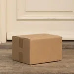 A delivery parcel on a doorstep